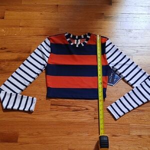 Nautica Orange and Blue Long Sleeve Tee